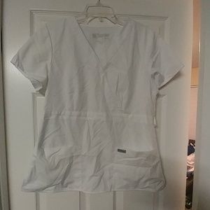 Large white Greys Anatomy scrub top